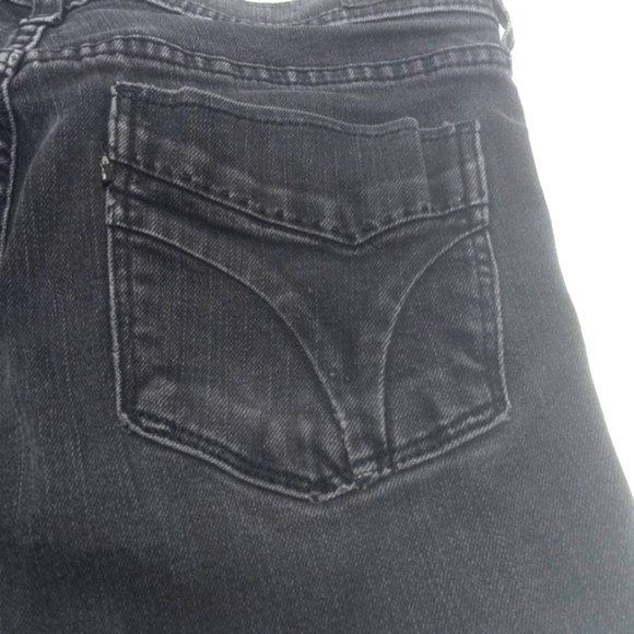 Levi’s Jeans 505 Straight High Rise Women 12 Medium Fit 34x29 Mid Black Distress - Picture 7 of 15